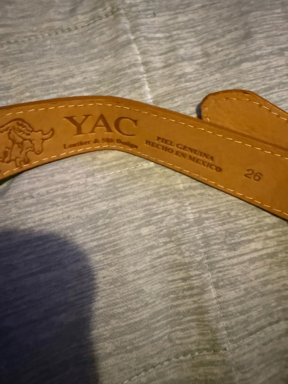Ya Los Angeles Tan Belt with White Embroidered Horse Buckle